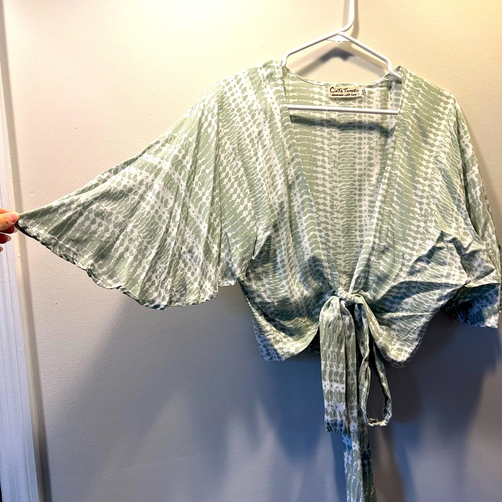 Cinta Tomato wrap tie blouse
